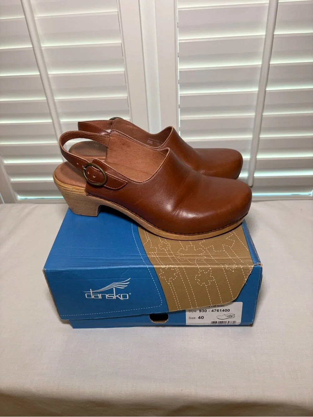 Dansko Madison Brandy Leather Slingback Clogs with Buckle_2